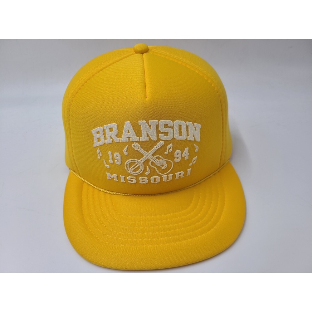 Vintage Branson Missouri 1994‎ Guitar Banjo Snapback Hat Cap MO Men Women Yellow